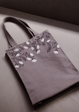 EMBROIDERY TOTE BAG ASH EMBROIDERY TOTE BAG ASH